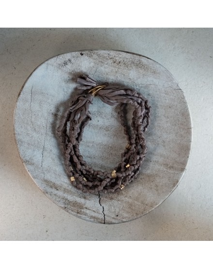 Gargantilla Nudo 7 Tiras Tela Taupe | Beltop Brand 2