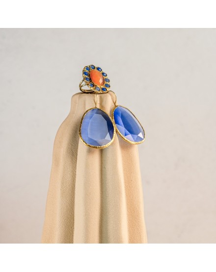 Pendiente y Anillo Ámbar-Azul | Beltop Brand 2