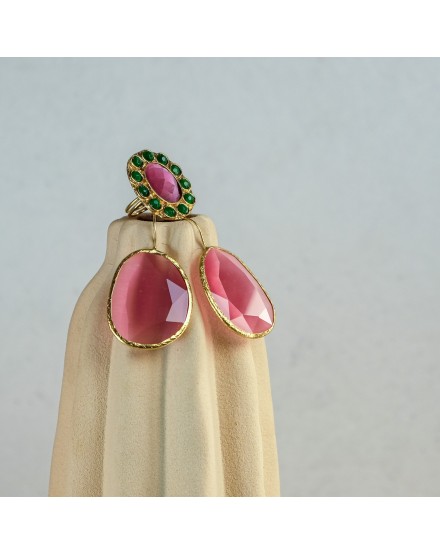 Pendiente y Anillo Rosa-Verde | Beltop Brand 2