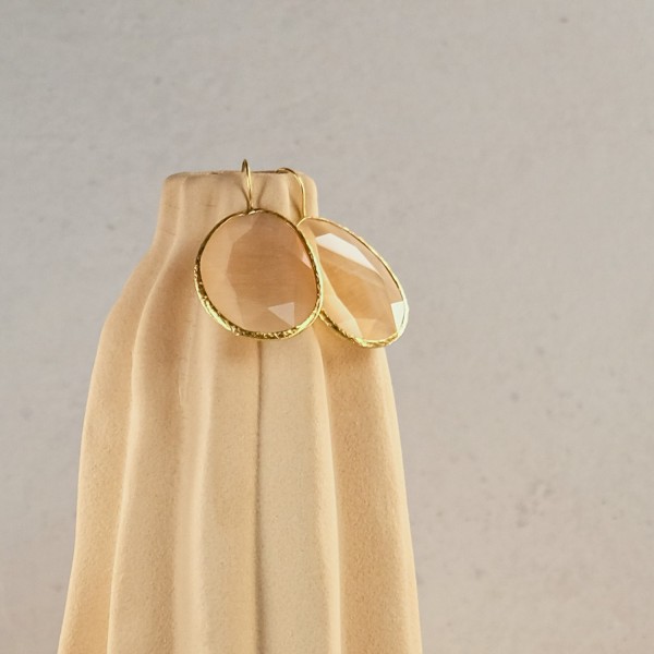 Pendientes  Dorados Piedra Champagne Pendientes  Dorados Piedra Champagne