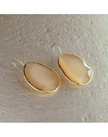 Pendientes  Dorados Piedra Champagne