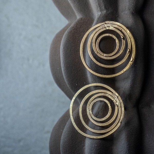 Pendientes  Dorados Cuatro Aros Planos