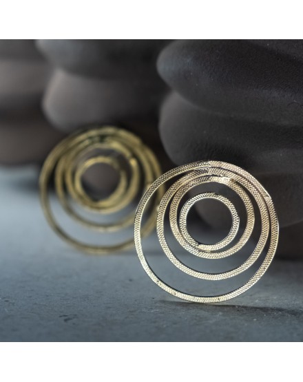 Pendientes  Dorados Cuatro Aros Planos 2