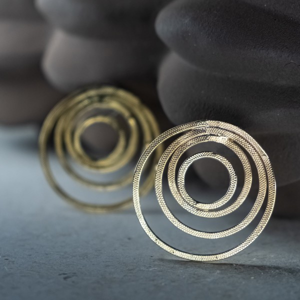 Pendientes  Dorados Cuatro Aros Planos