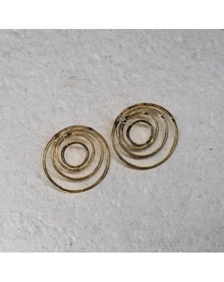 Pendientes  Dorados Cuatro Aros Planos