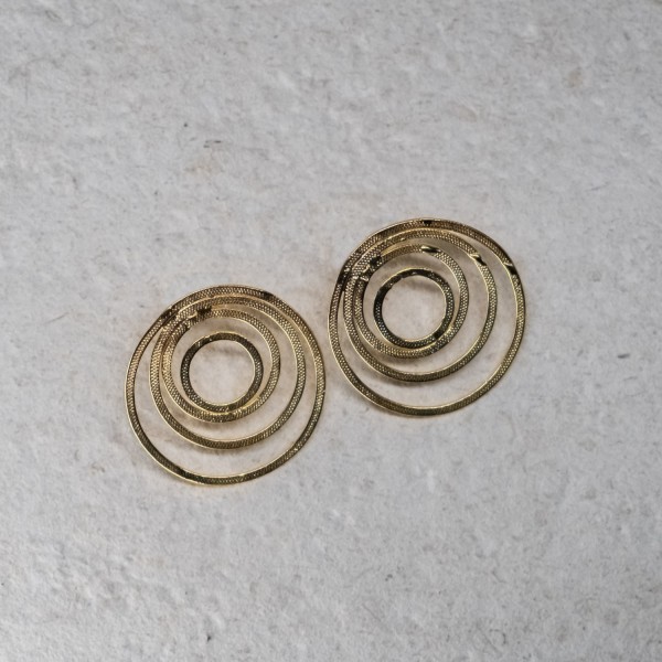 Pendientes  Dorados Cuatro Aros Planos