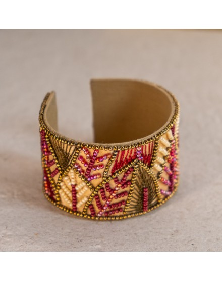 Pulsera Ajustable con Lentejuelas en Tonos Granate | Beltop Brand