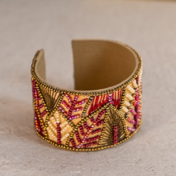 Pulsera Ajustable con Lentejuelas en Tonos Granate | Beltop Brand