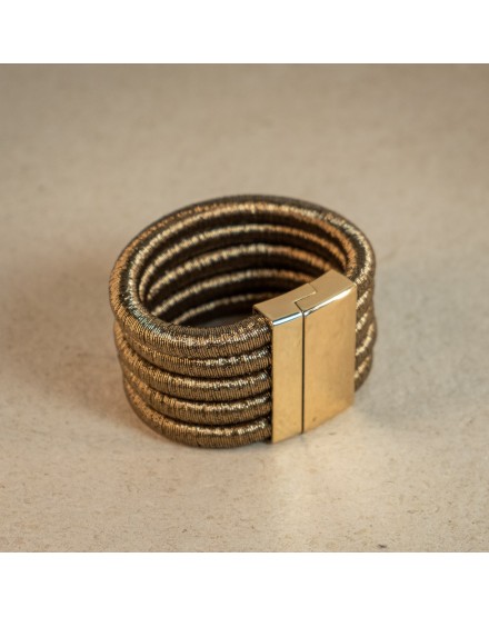Pulsera Metálica 5 Filas Dorado+Plateado | Beltop Brand