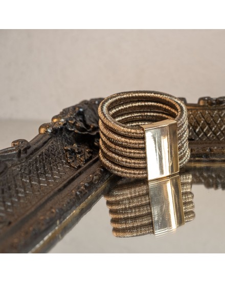 Pulsera Metálica 5 Filas Dorado+Plateado | Beltop Brand 2