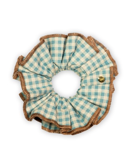 Coletero "Bloom Turrón" Tela Vichy Marrón Azul | Beltop Brand