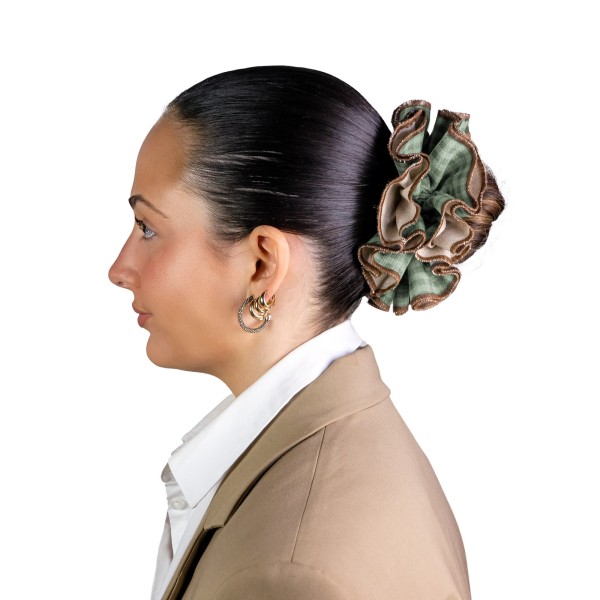 Coletero "Bloom Turrón" Tela Vichy Marrón Azul | Beltop Brand