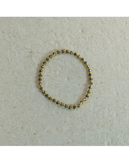 Pulsera combinado 2 tonos Gris-Dorado