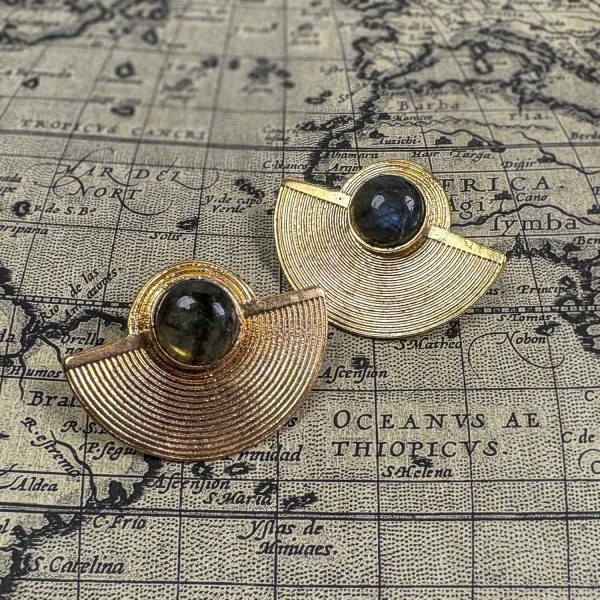 Pendientes dorado mate semicírculo | Beltop