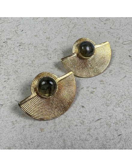 Pendientes dorado mate semicírculo | Beltop