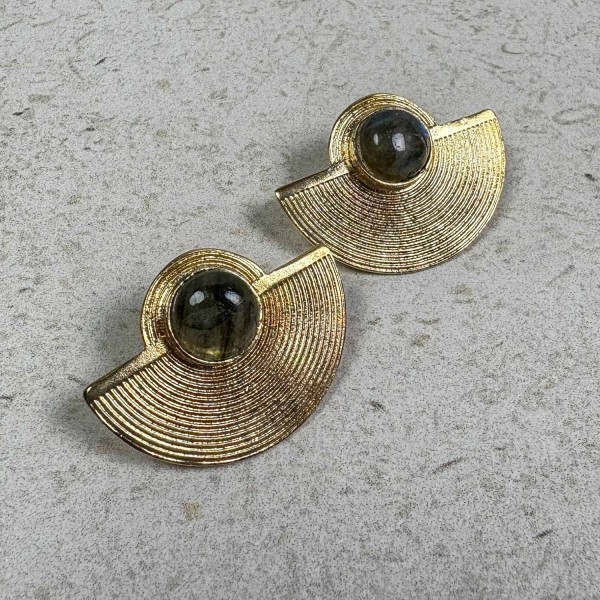 Pendientes dorado mate semicírculo | Beltop