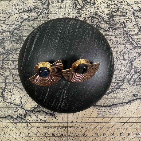 Pendientes dorado mate semicírculo | Beltop