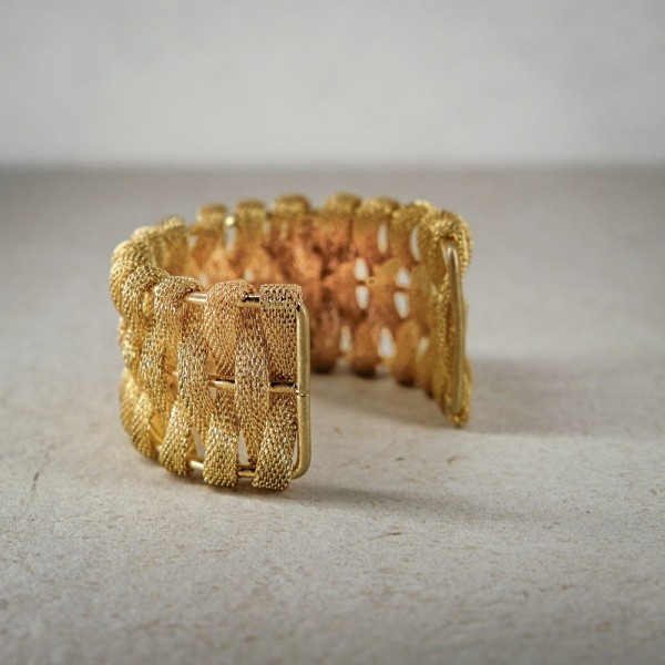 Pulsera malla trenzada dorada | Beltop