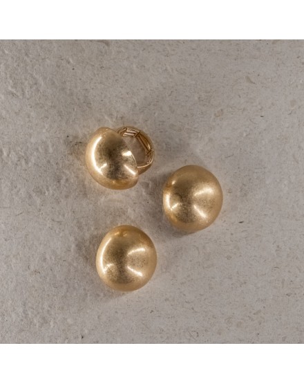 Pack pendientes y anillo media esfera dorado | Beltop