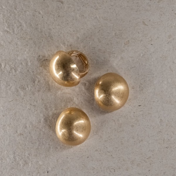 Pack pendientes y anillo media esfera dorado | Beltop