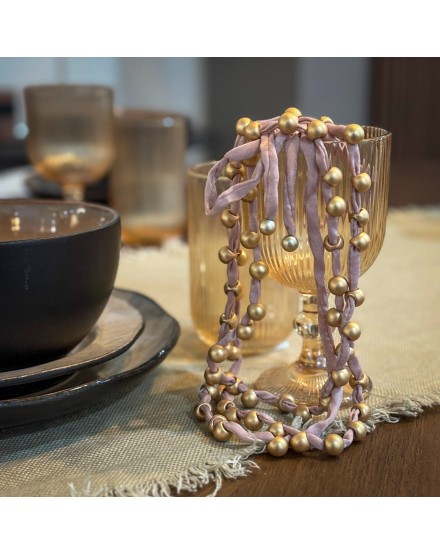 Collar largo tejido rosa palo | Beltop 2