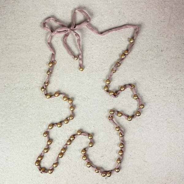 Collar largo tejido rosa palo | Beltop