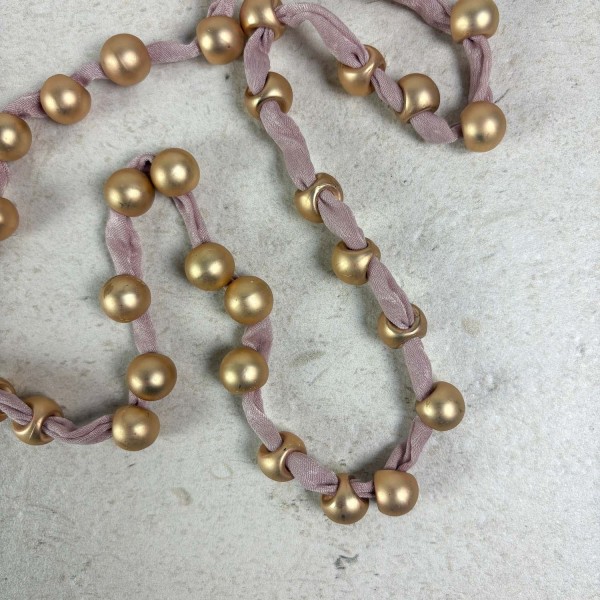 Collar largo tejido rosa palo | Beltop