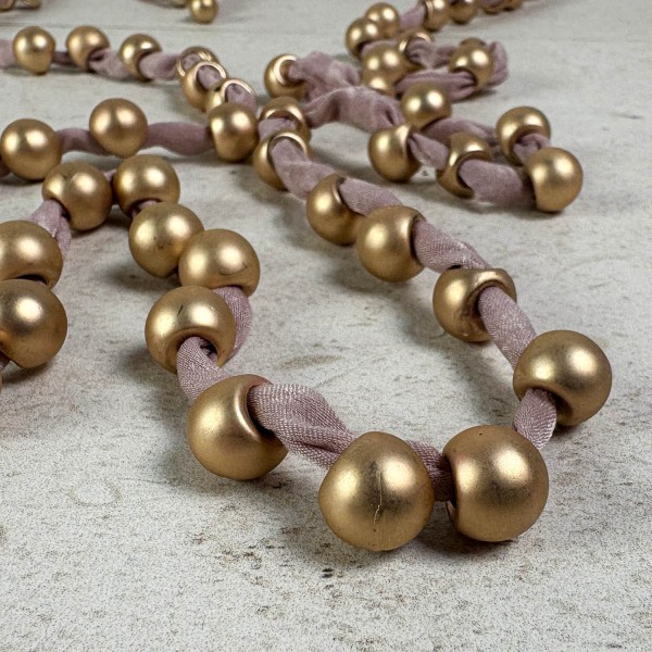 Collar largo tejido rosa palo | Beltop