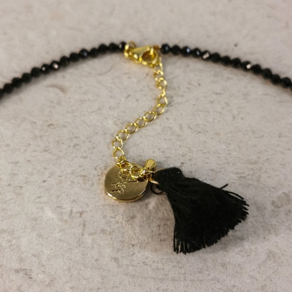 Gargantilla piedra negra con inicial | Beltop