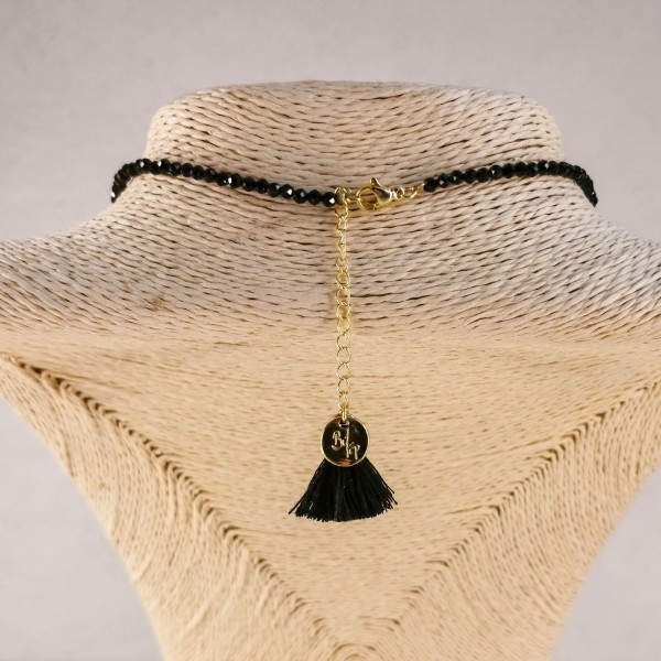 Gargantilla piedra negra con inicial | Beltop