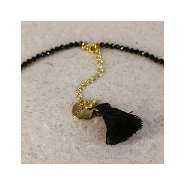 Gargantilla piedra negra con inicial | Beltop