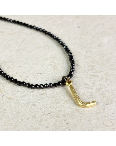 Gargantilla piedra negra con inicial | Beltop