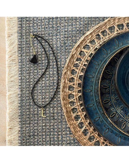 Gargantilla piedra negra con inicial | Beltop 2