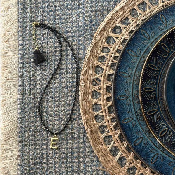 Gargantilla piedra negra con inicial | Beltop