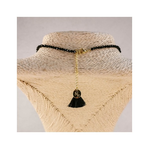 Gargantilla piedra negra con inicial | Beltop