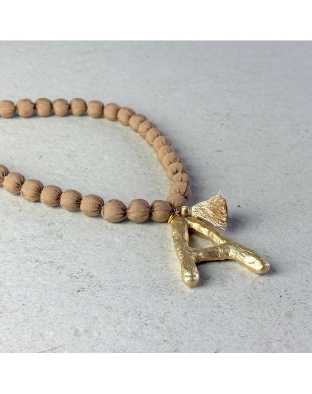 Collar  largo champán Inicial 2