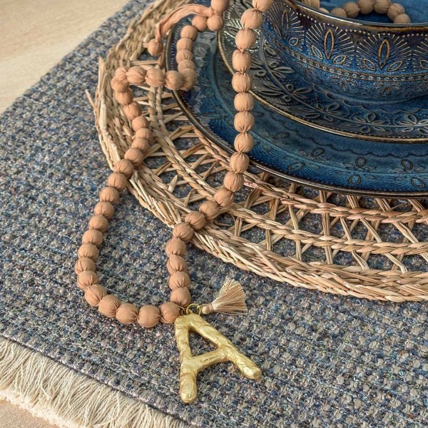 Collar  largo champán Inicial